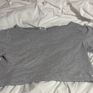 PINK Victoria's Secret Light Heather Gray Crop Top